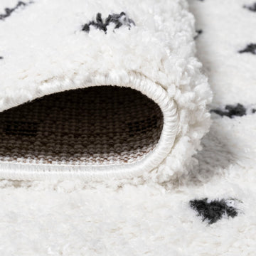 Pele Modern Geometric Dot Shag Area Rug